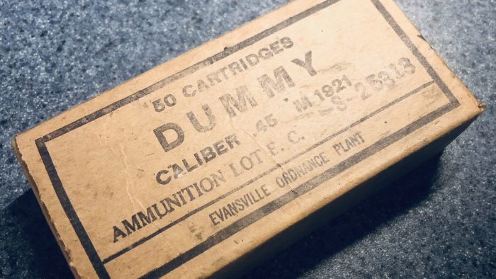 WWII Era .45 ACP Dummy Ammo- 50 Round Box