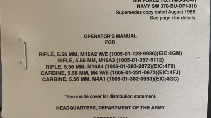 M16A2- M4A2 Operators Manual