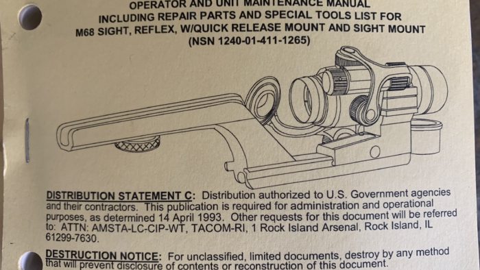 M68 Reflex Sight - 2004 Revision
