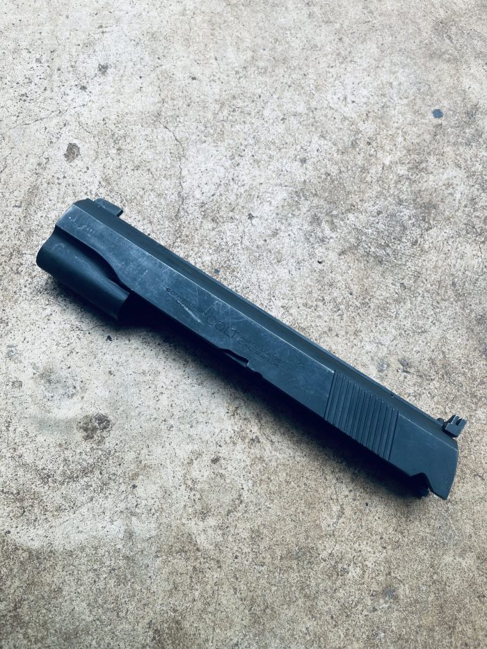 Original Colt Ace Conversion Unit Slide, Front and Rear Sight, Post War Sample