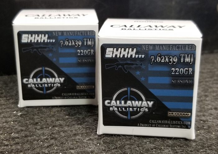 Callaway Ballistics 7.62x39 TMJ 220gr Subsonic -20rd box