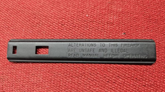UZI Slot Cover Plate, 9mm & .45 Cal.