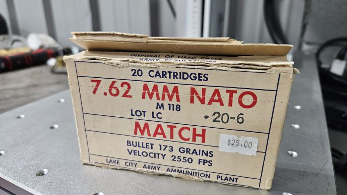 Lake City Match 7.62×51, 173gr, M118, 20RD