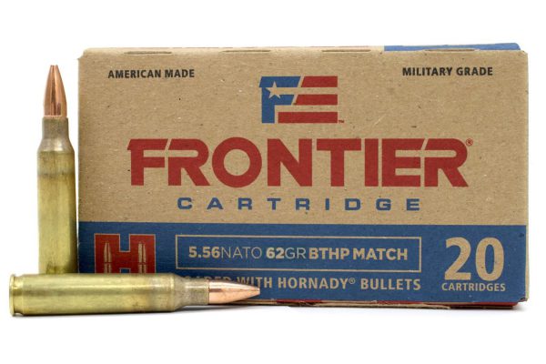 Hornady Frontier, 5.56 NATO, 62 Grain, Boat Tail Hollow Point, 20 Round Box