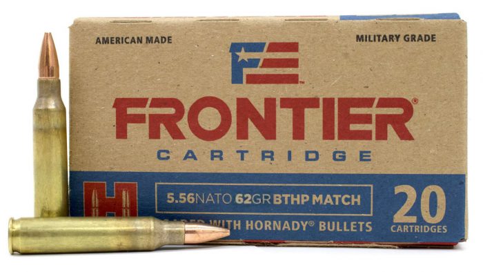 Hornady Frontier, 5.56 NATO, 62 Grain, Boat Tail Hollow Point, 20 Round Box