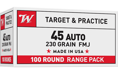 Winchester Ammunition, USA, 45ACP, 230 Grain, Full Metal Jacket, 100 Round Box