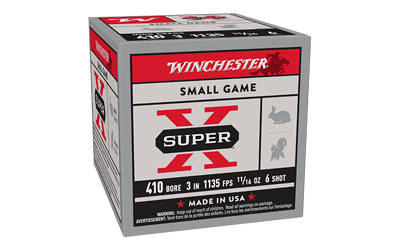 Winchester, Super-X Upland, 410 Bore, 3", #6, 11/16 oz, 25 Round Box