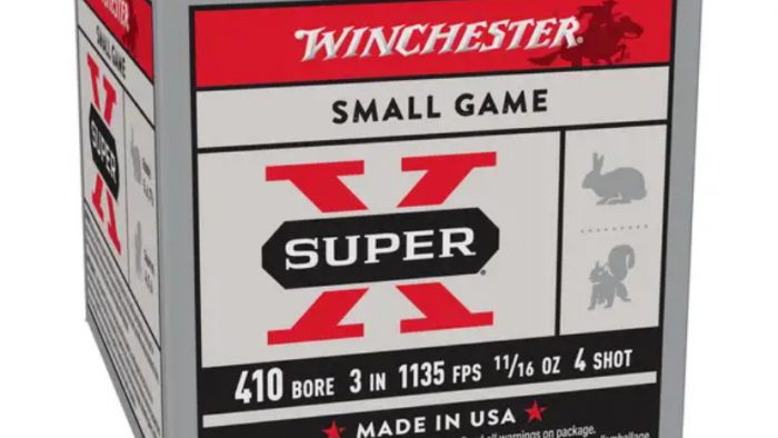 Winchester, Super-X Upland, 410 Bore, 3″, #4, 11/16 oz, 25 Round Box