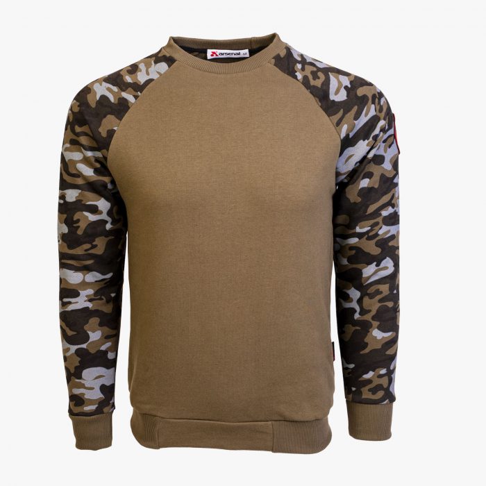 Arsenal Large Khaki / Camo Series Utility Cotton-Poly Standard Fit Pullover Sweater