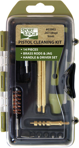 SPORT RIDGE CLEANING KIT - PISTOL 38/357/9MM 14PC