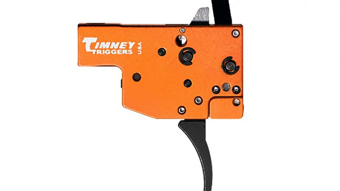 Timney Triggers 430 Replacement Trigger  Two-Stage Curved Trigger with 8 oz/1 lb Draw Weight & Black/Orange Finish for Tikka T3