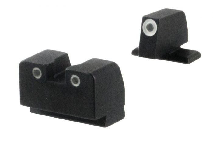 AmeriGlo SG181 Optic Compatible Sight for Sig Sauer  Tall Suppressor Green Tritium White Outline Front Sight-Green Tritium White Outline Rear Sight
