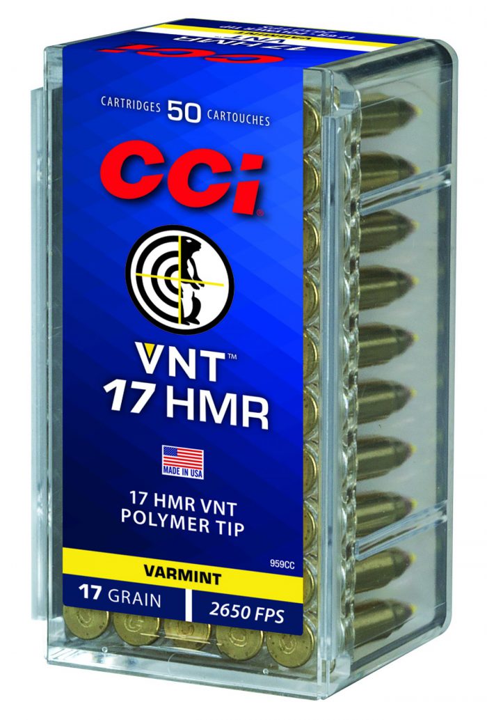 CCI 959CC VNT Rimfire 17HMR 17gr Varmint Tipped 50 Per Box/40 Case