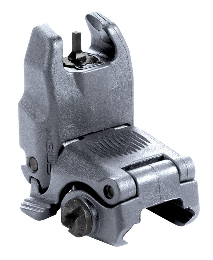 Magpul MAG247-GRY MBUS Sight Front  Stealth Gray Polymer, Spring-Loaded Flip Up for AR15/ M16