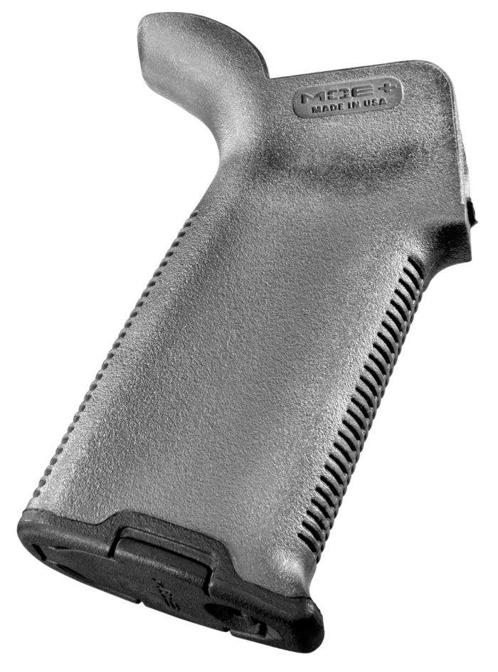 Magpul MAG416GRY MOE+ Grip Gray Textured Polymer w/Rubber Overmold, Fits AR-15/AR-10/M16/M4/M110/SR25