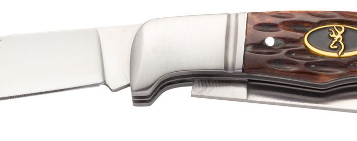Browning 3220012 Joint Venture  2.88" Folding Drop Point/Spey Point Plain 8Cr13MoV SS Blade Brown Jigged Bone Handle
