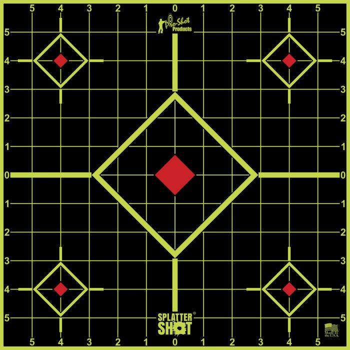 Pro-Shot 12SIGREEN5PK SplatterShot Sight-In Self-Adhesive Paper Black/Green 12" 5-Diamond 5 Pack