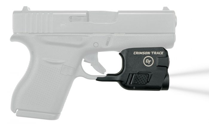 Crimson Trace 0182901 Lightguard  Polymer Compatible w/Glock 42/43/43X/48, 110 Lumens White LED, Trigger Guard Mount