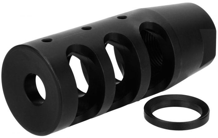 TacFire MZ1002N Compact Compensator Black Nitride Steel with 1/2"-28 tpi Threads & 2.50" OAL for 5.56x45mm NATO AR-15
