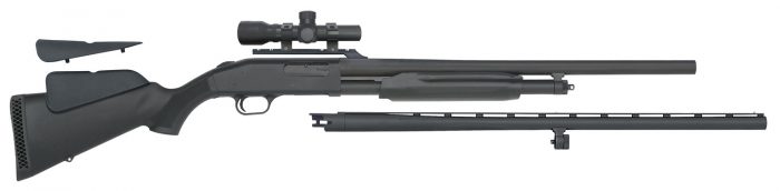 Mossberg 58244 500 Field/Deer 12 Gauge 5+1 3" 28" Vent Rib/24" Slugster Barrels, Blued Metal Finish, Synthetic Dual Comb Stock,  Includes Accu-Set Chokes & 2.5x20mm Scope