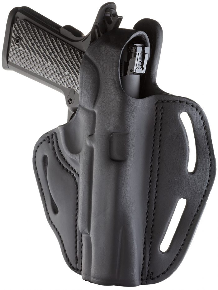 1791 Gunleather BHX1CLSBLR BHX  OWB Size 01 Stealth Black Leather Belt Slide Fits 4"-5" 1911 Right Hand