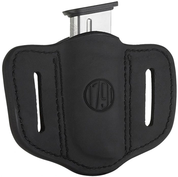 1791 Gunleather MAG11SBLA MAG1.1 Single Mag Holster Stealth Black Leather Belt Slide Compatible w/ Single Stack Ambidextrous