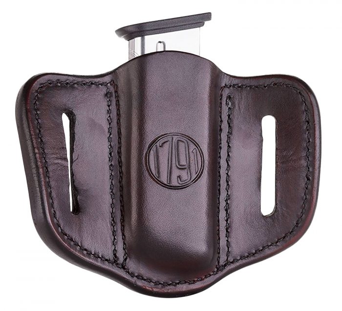 1791 Gunleather MAG11SBRA MAG1.1 Single Mag Holster Signature Brown Leather Belt Slide Compatible w/ Single Stack Ambidextrous