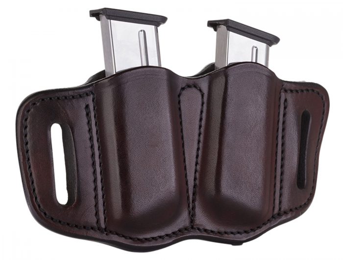 1791 Gunleather MAG21SBRA MAG2.1 Double Mag Holster Signature Brown Leather Belt Slide Belts 1.50" Wide Compatible w/ Single Stack Ambidextrous