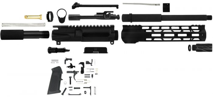 TacFire SSPK300LPK10 AR Build Kit Pistol Sports South Exclusive 300 Blackout AR Pistol Platform Black Parkerized Steel 5/8"x24