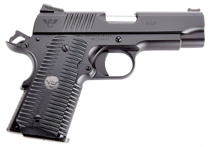Wilson Combat ACPCP45 ACP Compact SAO 45 ACP 4" 7+1 Black Armor-Tuff Carbon Steel Black G10 Eagle Claw Grip