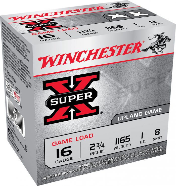 Winchester Ammo XU168 Super X Game Load 16Gauge 2.75" 1oz 8Shot 25 Per Box/10 Case