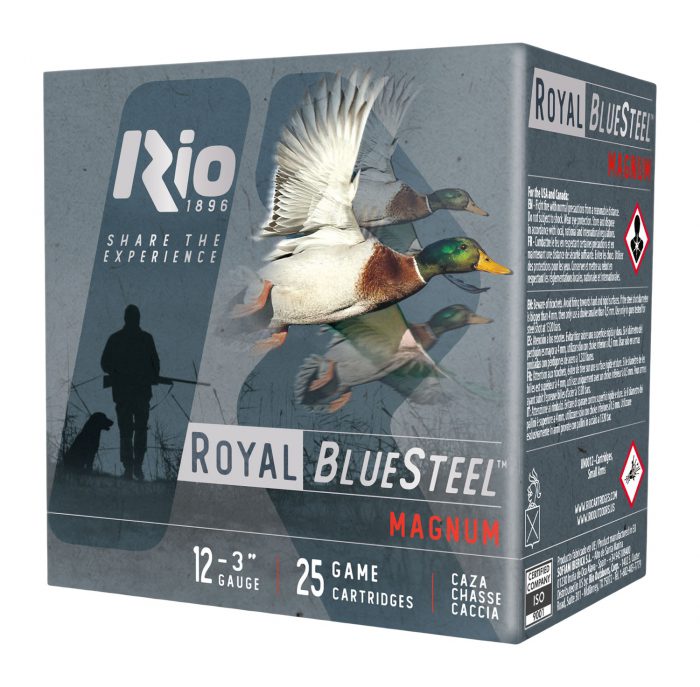 Rio Ammunition RBSM363 Royal BlueSteel Magnum 12Gauge 3" 1 1/4oz 3Shot 25 Per Box/10 Case