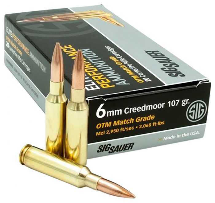 Sig Sauer E6MMCM220 Marksman Elite  6mm Creedmoor 107 gr Open Tip Match 20 Per Box/ 10 Case