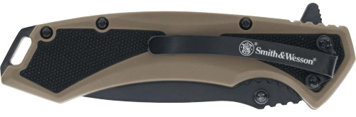 S&W KNIFE EXTREME OPS SPRING - AST 3.25" BLACK/POLY GRIP