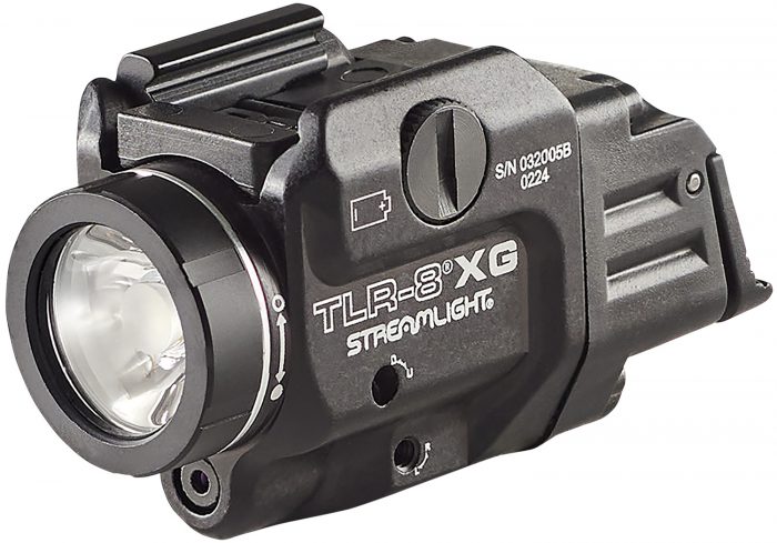 Streamlight 69434 TLR-8A Flex w/Laser Black Anodized Aluminum, 500 Lumens White LED, Green Laser 140 Meters Beam, Rail Clamp Mount