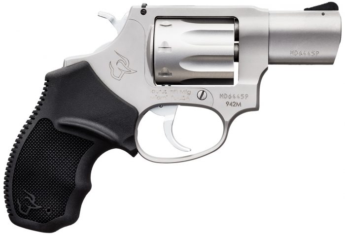 Taurus 2942M029 942  22 WMR 8rd 2" Barrel, Overall Matte Finish Stainless Steel & Finger Grooved Black Polymer Grip