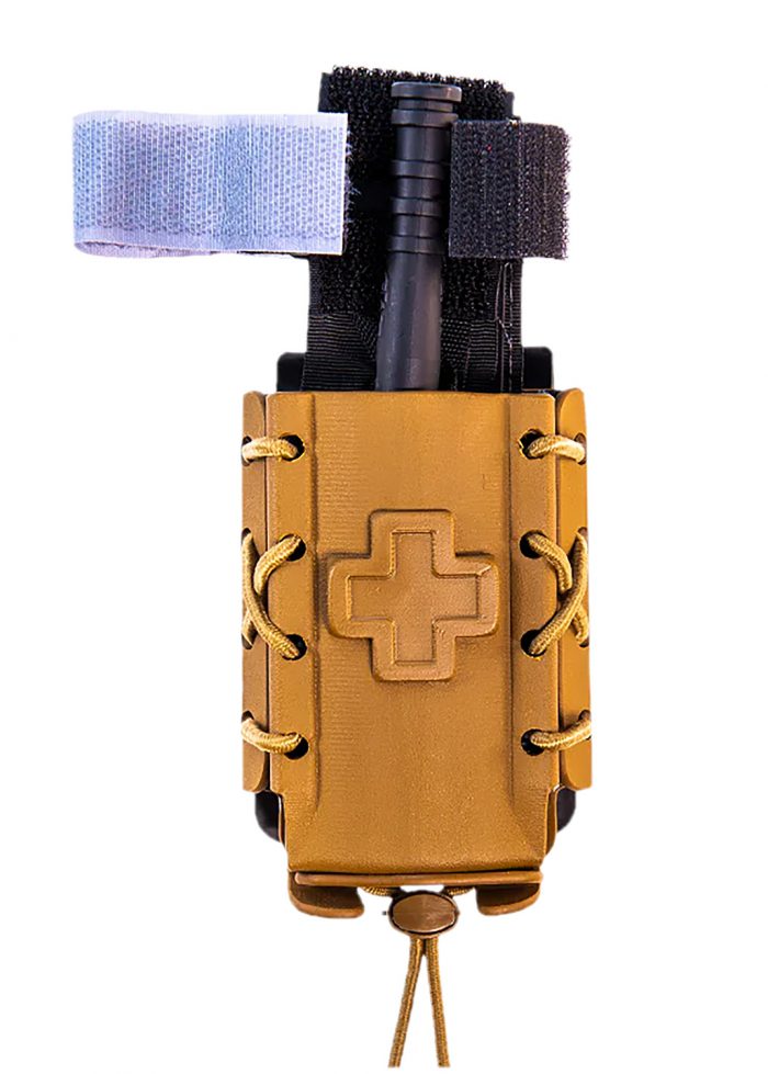 High Speed Gear 11TQK0CB Taco Tourniquet Coyote Brown Kydex, 2" Belt Clip/MOLLE U-Mount, Compatible w/ Most Tourniquets