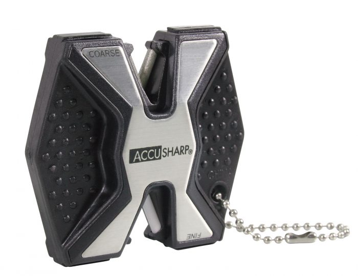 AccuSharp 017C Diamond Pro 2-Step Sharpener Hand Held Fine/Coarse Diamond, Ceramic Sharpener Black/White Aluminum
