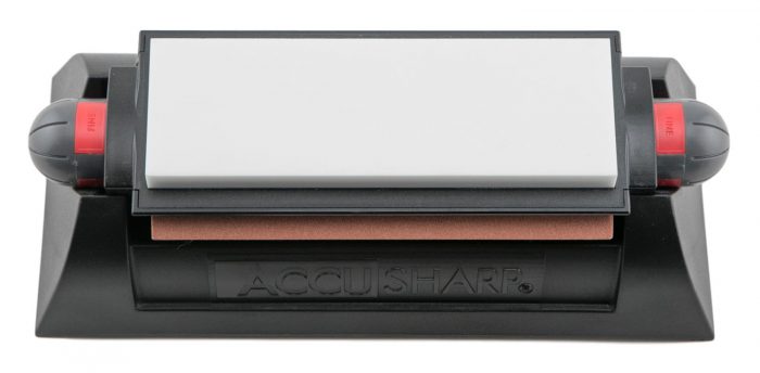 AccuSharp 025C Tri-Stone Deluxe Sharpening System Coarse, Medium, Fine Diamond, Alumina, Ceramic Sharpener Rubber Handle