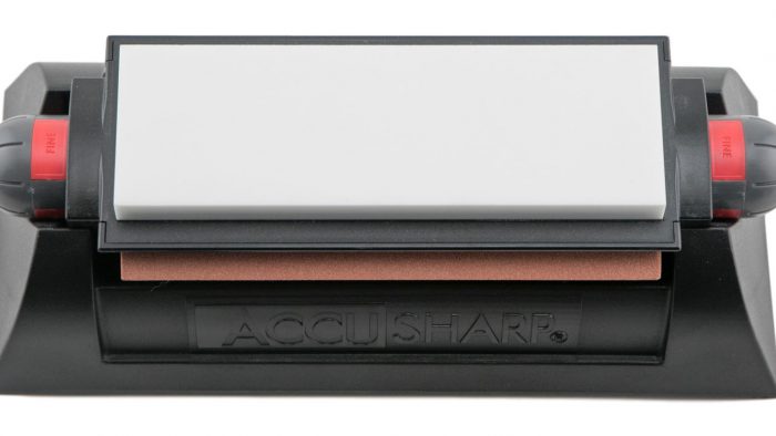 AccuSharp 025C Tri-Stone Deluxe Sharpening System Coarse, Medium, Fine Diamond, Alumina, Ceramic Sharpener Rubber Handle