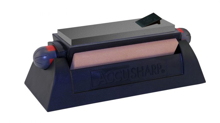 AccuSharp 064C Tri-Stone Sharpening System Coarse/Medium/Fine Alumina-Oxide Sharpener Rubber Handle Black