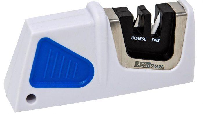 AccuSharp 080C Pull-Through Sharpener Fine Diamond Tungsten Carbine Sharpener Plastic Handle Blue/White