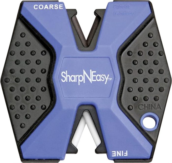 AccuSharp 334CD SharpNEasy 2-Step Sharpener Hand Held Fine/Coarse Ceramic Stone Sharpener Plastic Handle Black/Blue 24