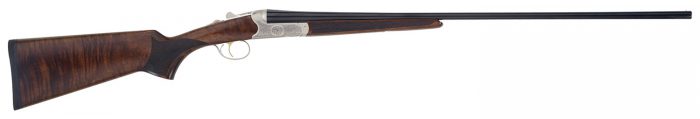 TriStar 38128 Bristol SxS Full Size 28 Gauge Break Open 2.75" 2rd 28" Blued Side By Side Barrel, Nickel Engraved w/24K Gold Inlay Steel Receiver, Fixed Oiled Turkish Walnut Stock, Right Hand
