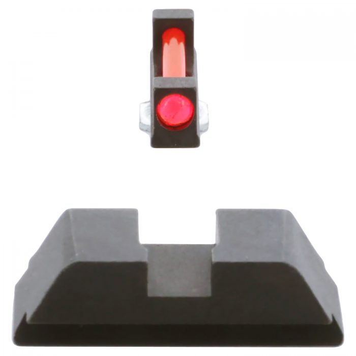 AmeriGlo GFT113 Range Series Sight Set for Glock  Red Fiber Optic Front Sight-Black Rear Sight