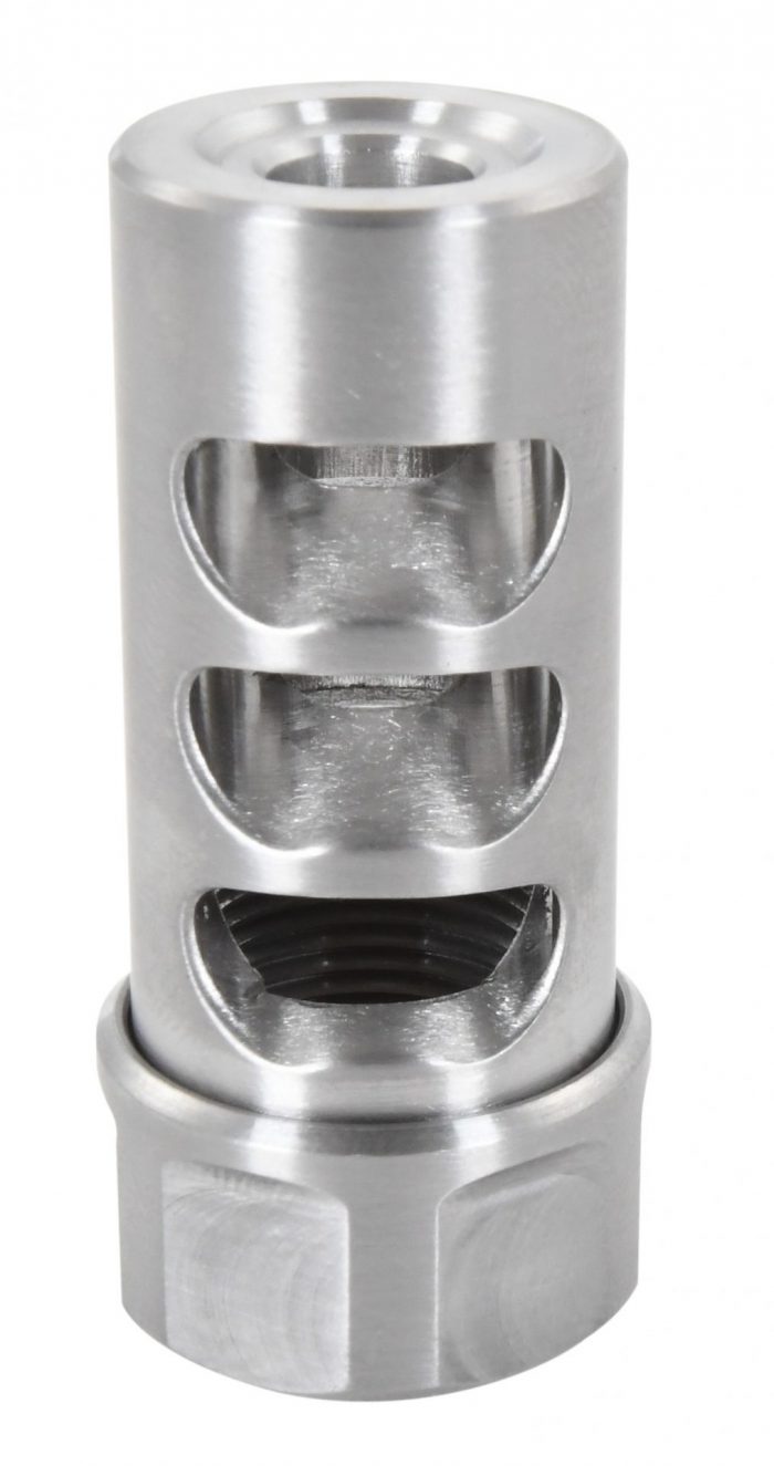 American Precision Arms G2M1230S Gen 2 Micro Bastard Self Timing Brake Stainless Steel with 1/2"-28 tpi Threads, 1.86" OAL & .750" Diameter for 30 Cal AR-Platform & Hunting Rifles