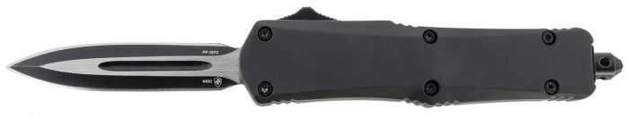 Templar Knife SBR131 Gen II  Small 2.69" OTF Dagger Plain Black Oxide Stonewashed 440C SS Blade, 4.31" Black Aluminum/Rubber Handle, Glass Breaker