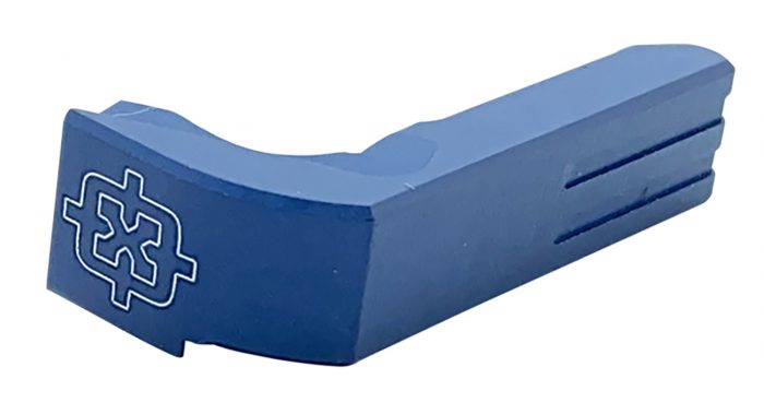 Cross Armory CRGMCBL Mag Catch  Extended Compatible w/Glock Gen1-3/P80 Blue Anodized Aluminum