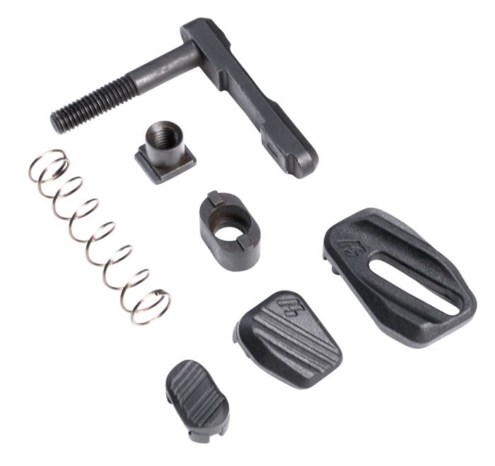 Strike Industries ARMMR Modular Magazine Release made of Steel with Polymer Button & Black Finish for AR-Platform
