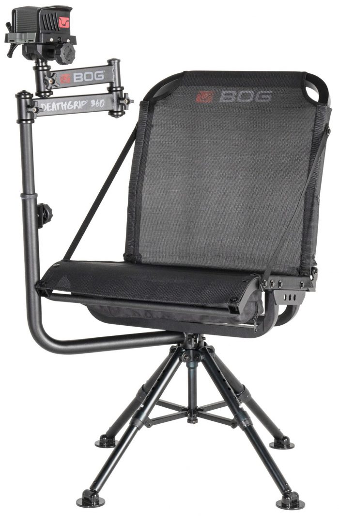 Bog-Pod 1134447 DeathGrip 360  Shooting Rest Chair, Black Aluminum, Extendable Leg Height, 400lbs. Weight Capacity